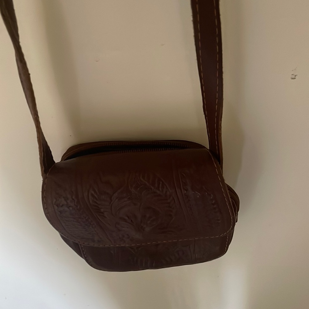 Brown tooled mini purse